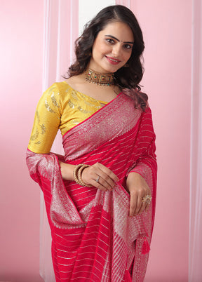 Pink Georgette Saree With Blouse Piece - Indian Silk House Agencies