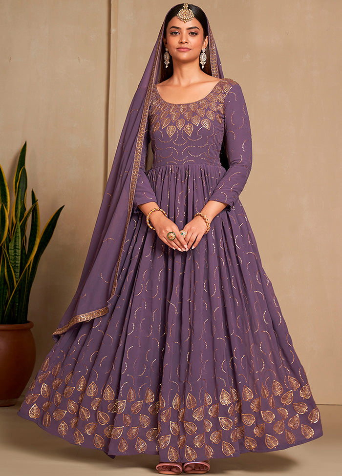Lavender Georgette Indian Dress