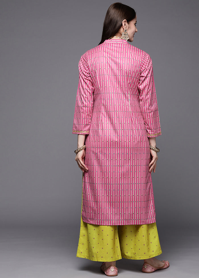 2 Pc Pink Readymade Velvet Kurti Set - Indian Silk House Agencies