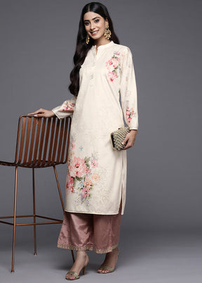 Off White Readymade Velvet Kurti