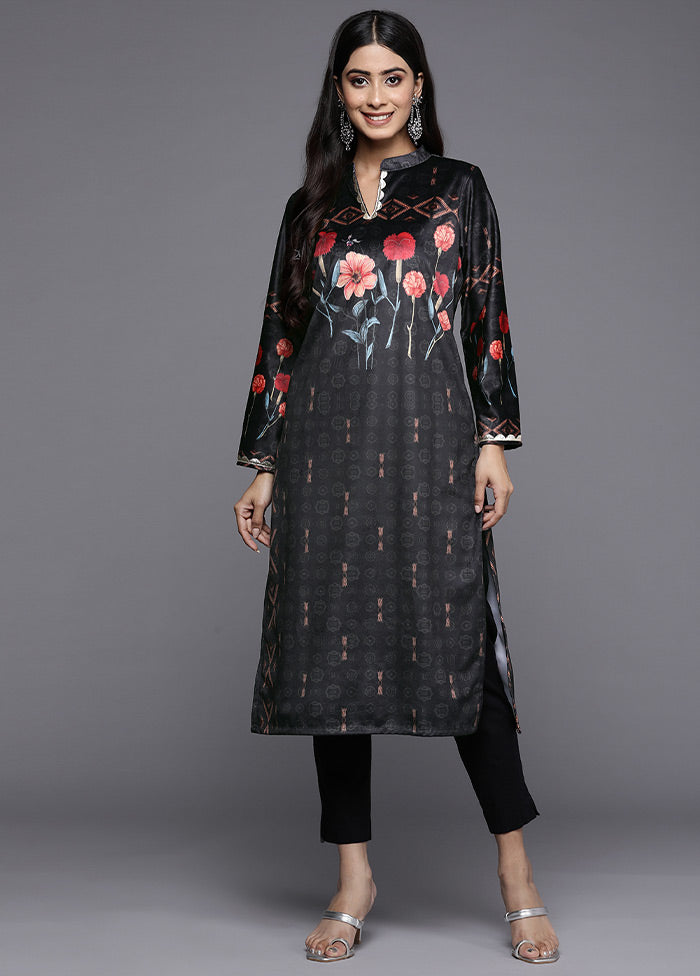 Black Readymade Velvet Kurti - Indian Silk House Agencies