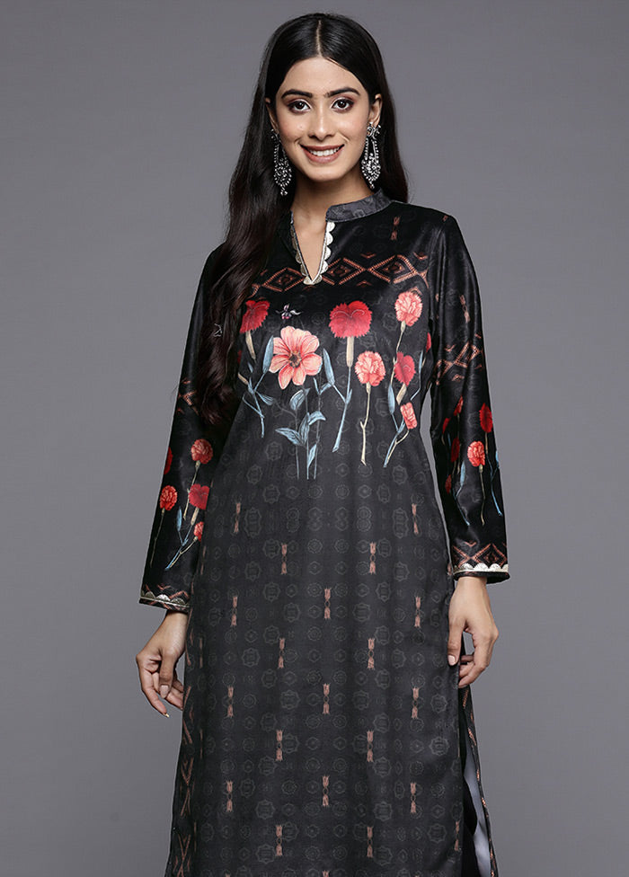 Black Readymade Velvet Kurti - Indian Silk House Agencies