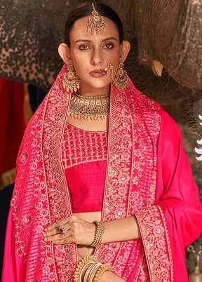 Pink Silk Saree With Blouse Piece - Indian Silk House Agencies