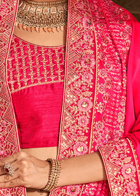 Pink Silk Saree With Blouse Piece - Indian Silk House Agencies