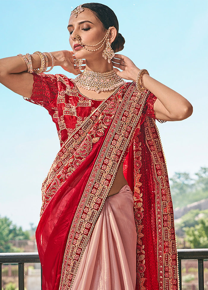 Maroon Silk Saree With Blouse Piece - Indian Silk House Agencies