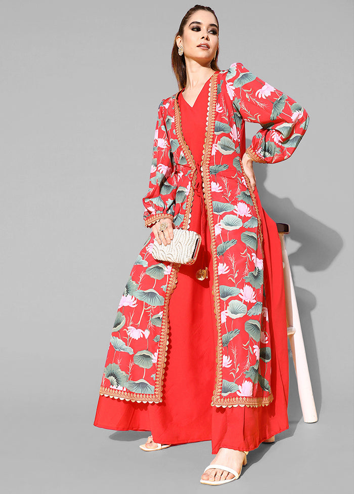 Red Readymade Silk Kurti - Indian Silk House Agencies