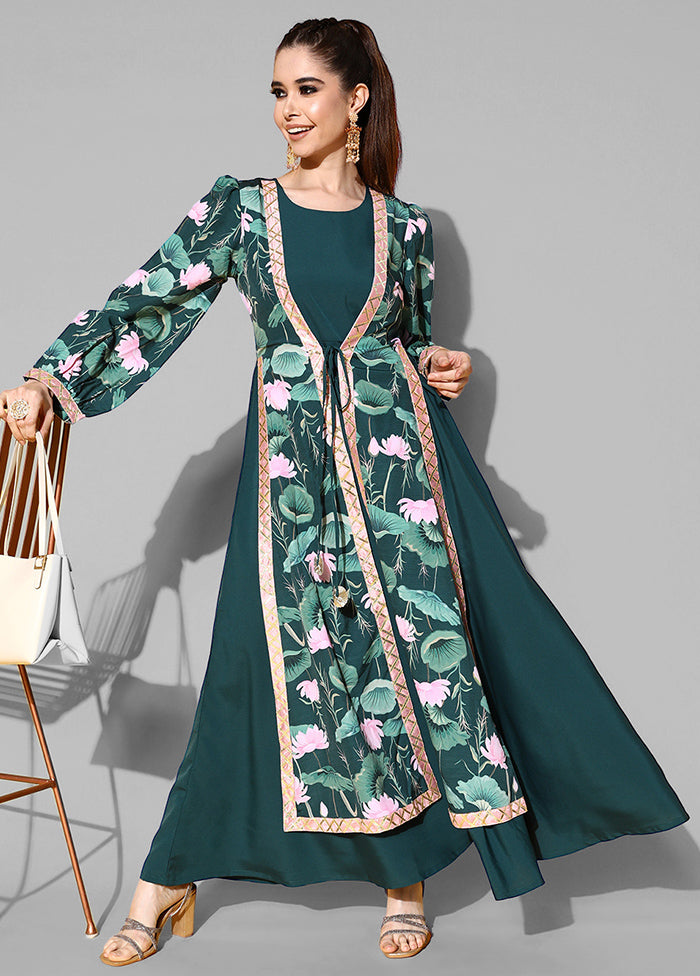 Green Readymade Silk Kurti - Indian Silk House Agencies