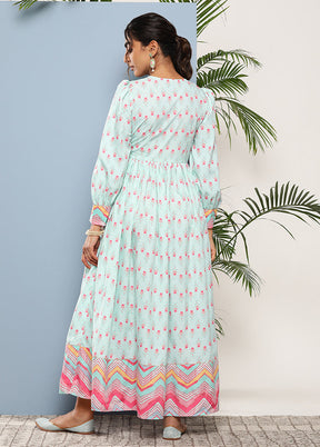 Sea Green Readymade Silk Kurti - Indian Silk House Agencies