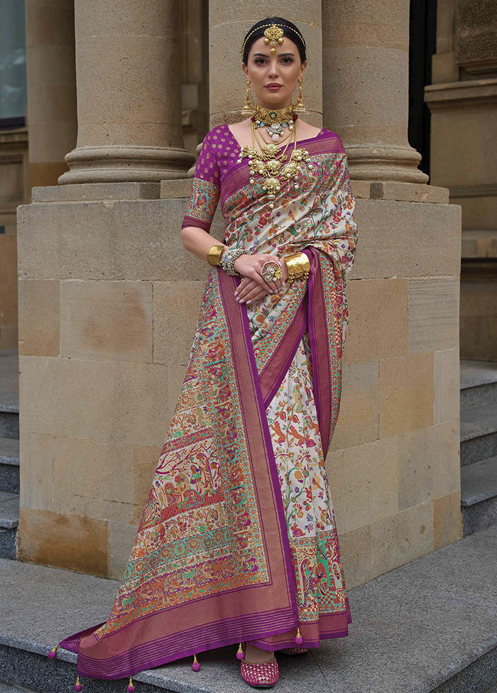 Pink Dupion Silk Saree With Blouse Piece - Indian Silk House Agencies