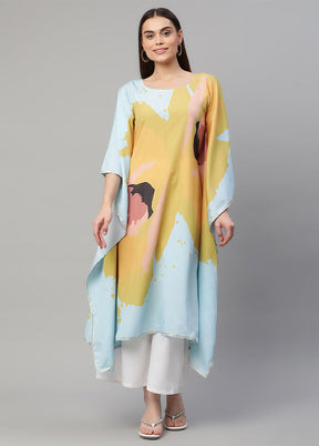 2 Pc Mustard Readymade Silk Kurti Set - Indian Silk House Agencies