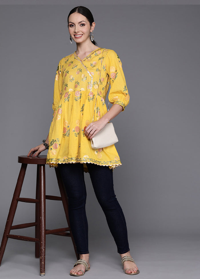 Mustard Readymade Cotton Tunic - Indian Silk House Agencies