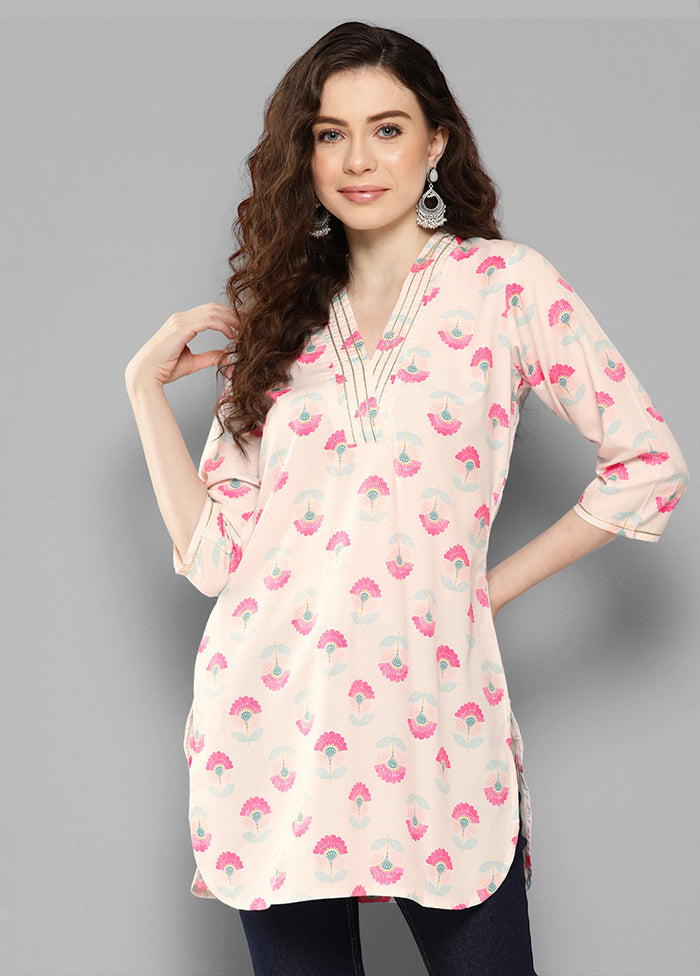 Off White Readymade Silk Tunic - Indian Silk House Agencies