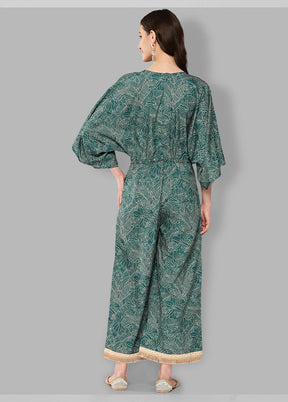 Green Readymade Polyester Jumpsuit - Indian Silk House Agencies