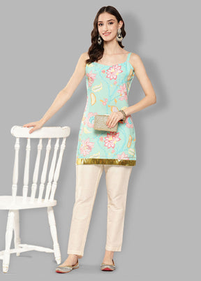 Blue Readymade Polyester Tunic - Indian Silk House Agencies