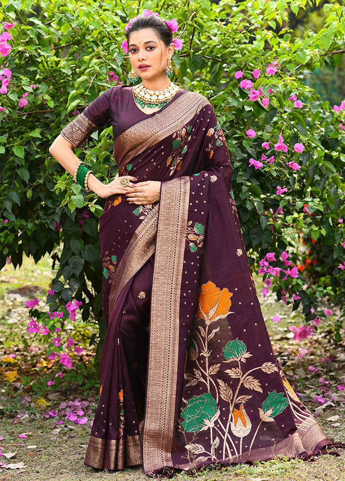 Grey Dupion Silk Saree With Blouse Piece - Indian Silk House Agencies