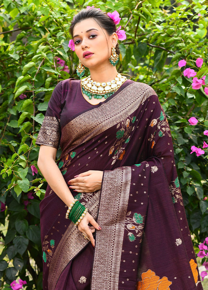 Grey Dupion Silk Saree With Blouse Piece - Indian Silk House Agencies