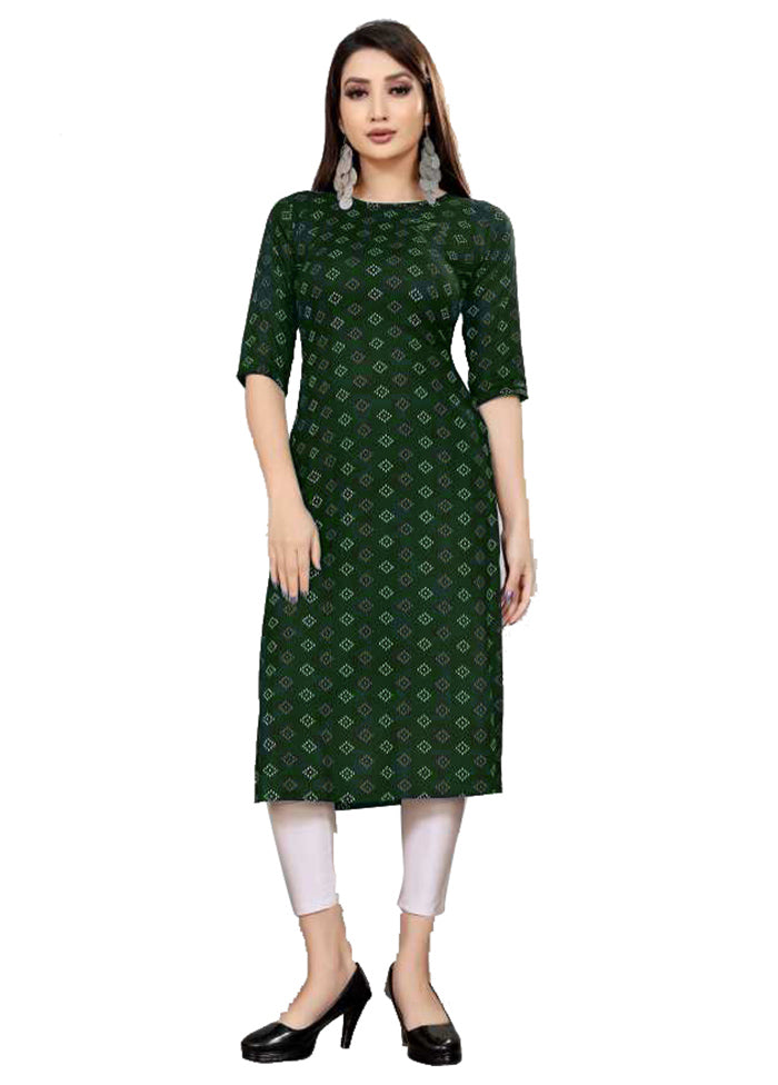 Green Readymade Cotton Kurti - Indian Silk House Agencies