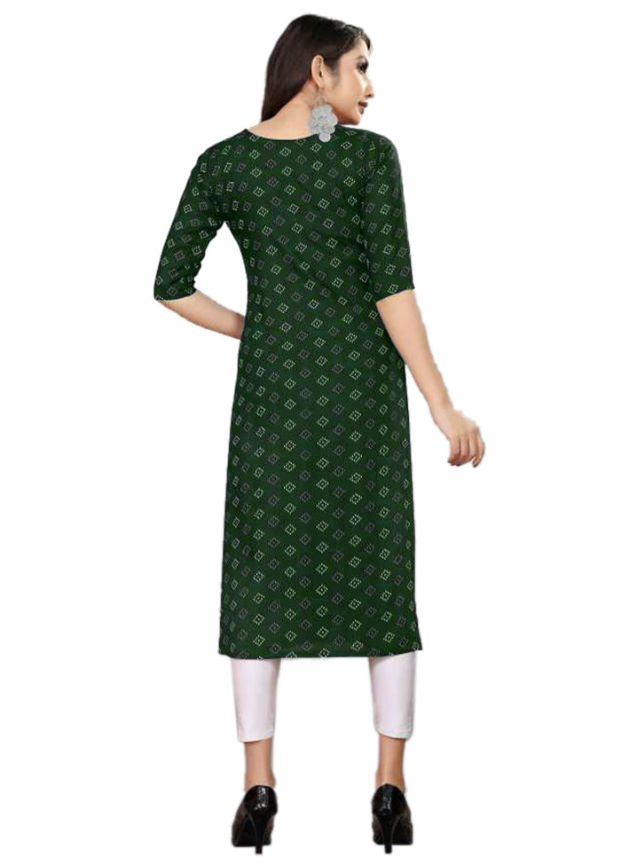 Green Readymade Cotton Kurti - Indian Silk House Agencies