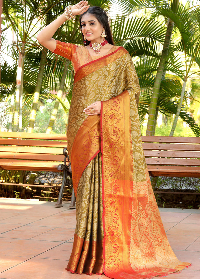 Multicolor Dupion Silk Saree With Blouse Piece - Indian Silk House Agencies