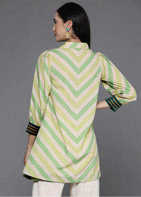 Off White Readymade Polyester Tunic - Indian Silk House Agencies