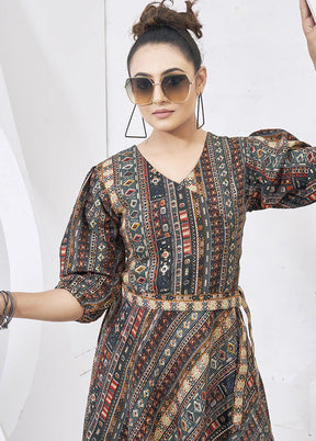 Grey Readymade Cotton Kurti - Indian Silk House Agencies