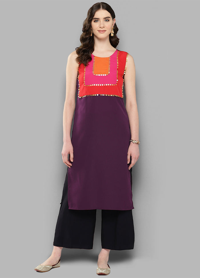 Burgundy Readymade Silk Kurti - Indian Silk House Agencies