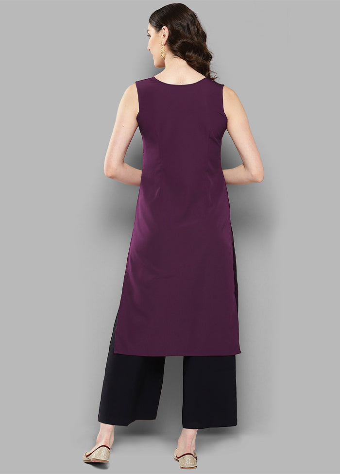 Burgundy Readymade Silk Kurti - Indian Silk House Agencies