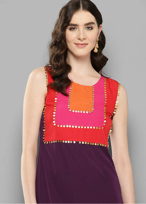 Burgundy Readymade Silk Kurti - Indian Silk House Agencies