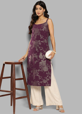 Wine Readymade Silk Kurti - Indian Silk House Agencies