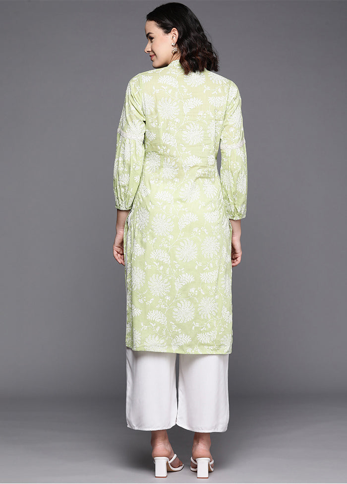 Pista Green Readymade Cotton Kurti - Indian Silk House Agencies