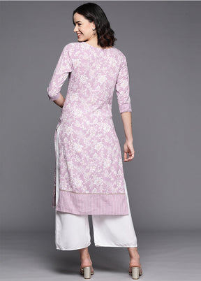 Lavender Readymade Cotton Kurti - Indian Silk House Agencies