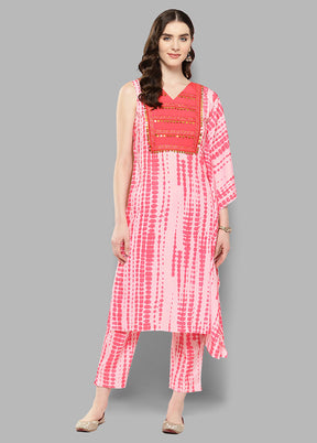 2 Pc Pink Silk Kurti Set - Indian Silk House Agencies