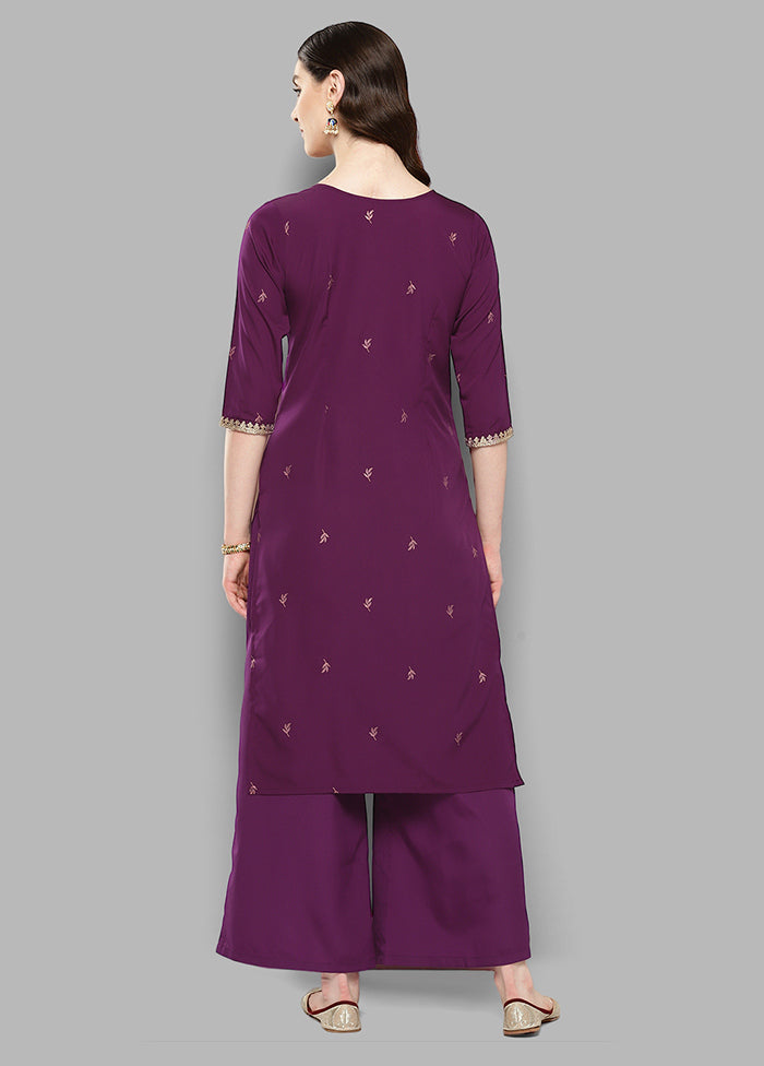 2 Pc Burgundy Silk Kurti Set - Indian Silk House Agencies