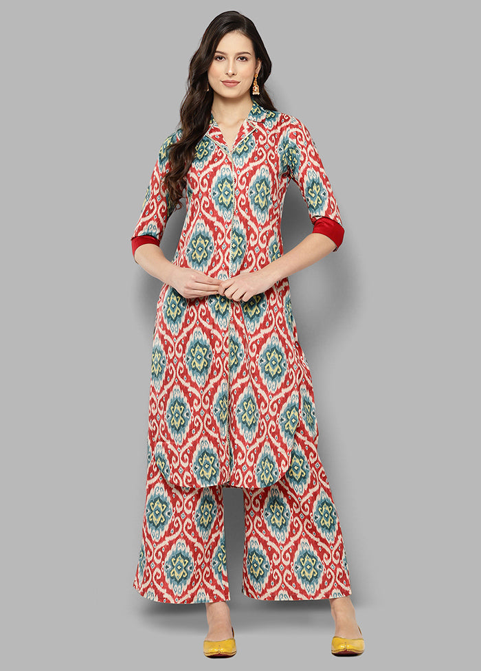 2 Pc Maroon Silk Kurti Set - Indian Silk House Agencies