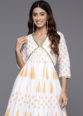 White Readymade Cotton Kurti - Indian Silk House Agencies