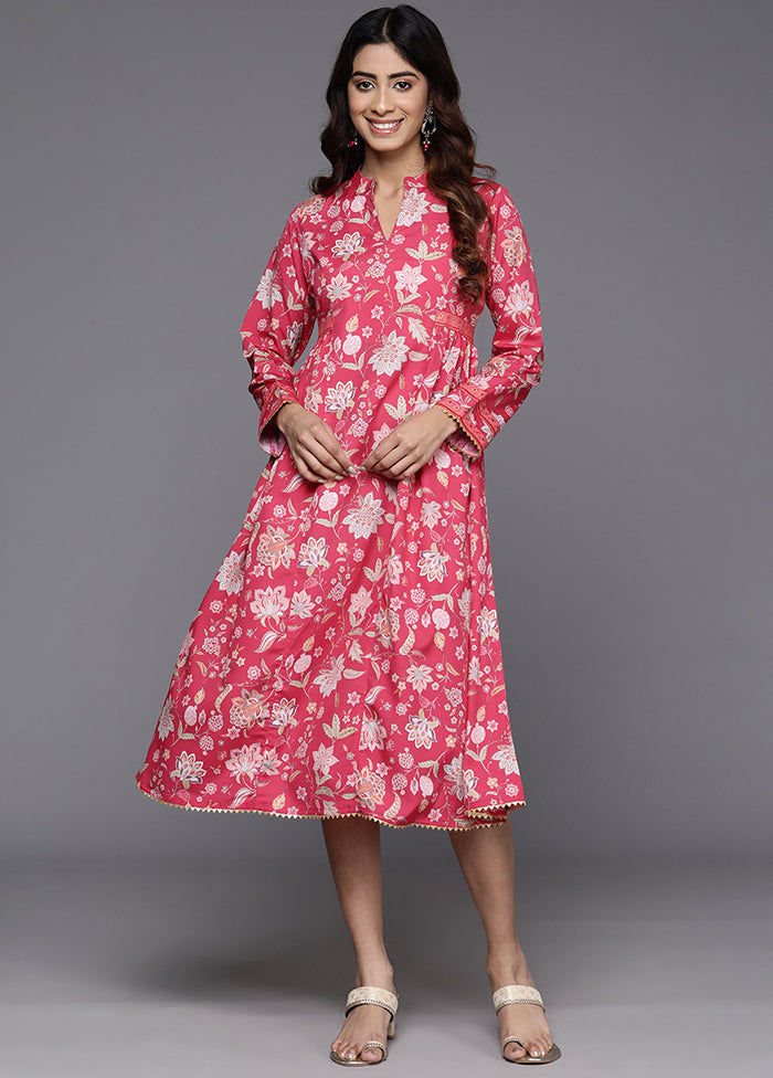 Pink Readymade Blended Silk Kurti - Indian Silk House Agencies