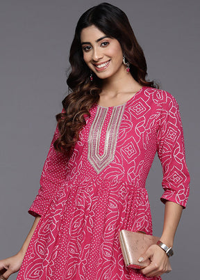 Pink Readymade Cotton Kurti - Indian Silk House Agencies