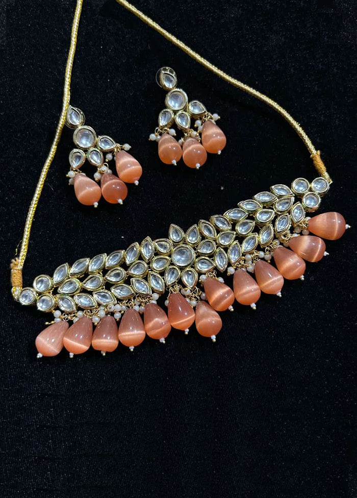 Beige Kundan Antique Necklace Set - Indian Silk House Agencies