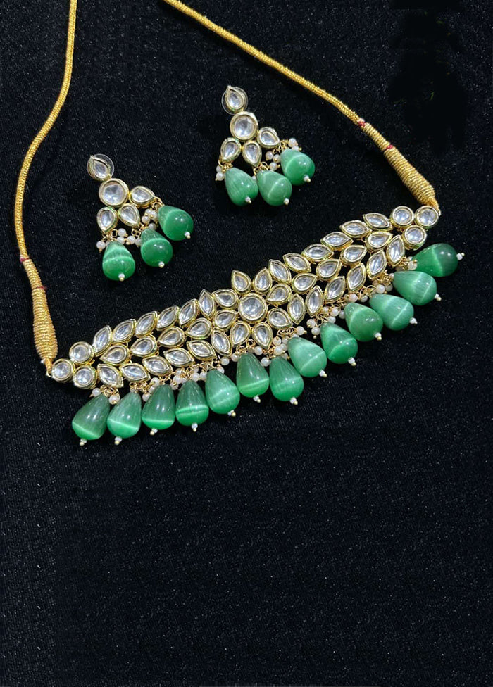 Green Kundan Antique Necklace Set - Indian Silk House Agencies