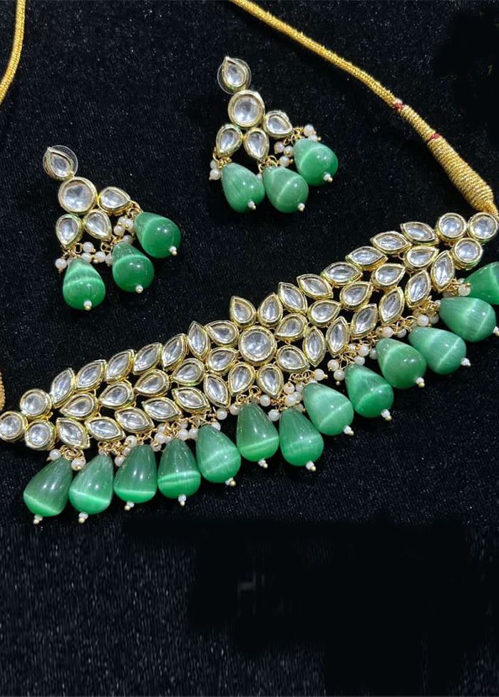 Green Kundan Antique Necklace Set - Indian Silk House Agencies