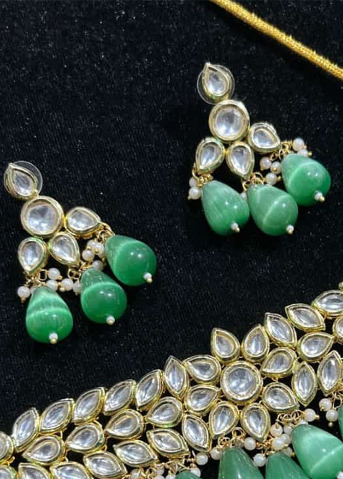 Green Kundan Antique Necklace Set - Indian Silk House Agencies