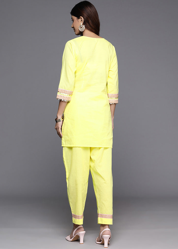 2 Pc Yellow Pure Cotton Coords Set - Indian Silk House Agencies