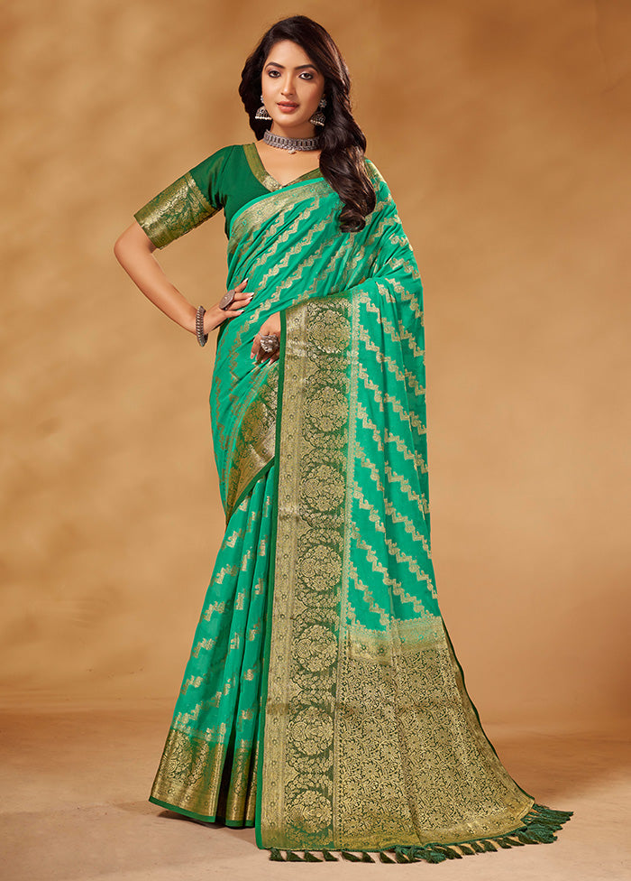 Sea Green Georgette Saree With Blouse Piece - Indian Silk House Agencies