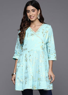 Blue Readymade Cotton Tunic - Indian Silk House Agencies