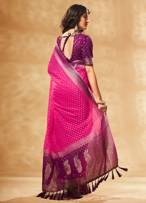 Pink Georgette Saree With Blouse Piece