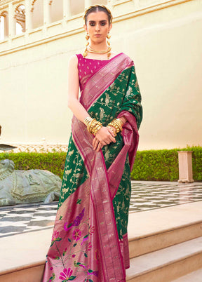 Pink Dupion Silk Saree With Blouse Piece - Indian Silk House Agencies