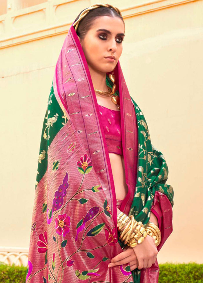 Pink Dupion Silk Saree With Blouse Piece - Indian Silk House Agencies