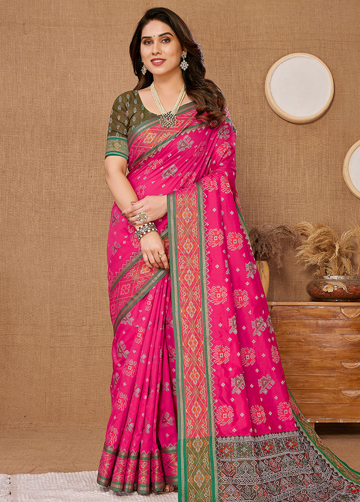 Pink Dupion Silk Saree With Blouse Piece - Indian Silk House Agencies