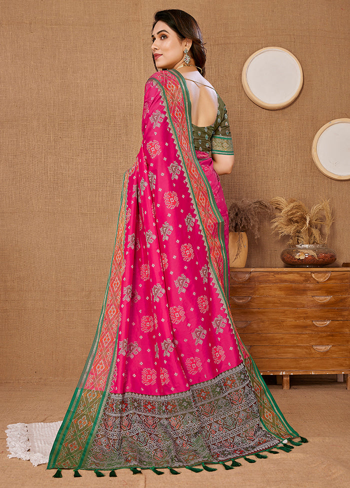 Pink Dupion Silk Saree With Blouse Piece - Indian Silk House Agencies