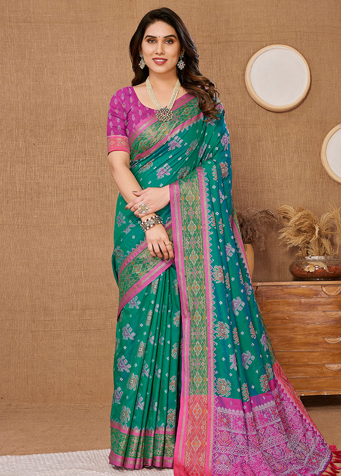 Rama Dupion Silk Saree With Blouse Piece - Indian Silk House Agencies